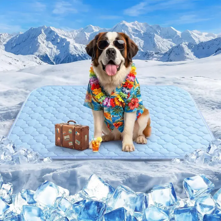 Extra Large Cooling Mat for Dogs — 43" x 31" Ice-Silk Pet Pad